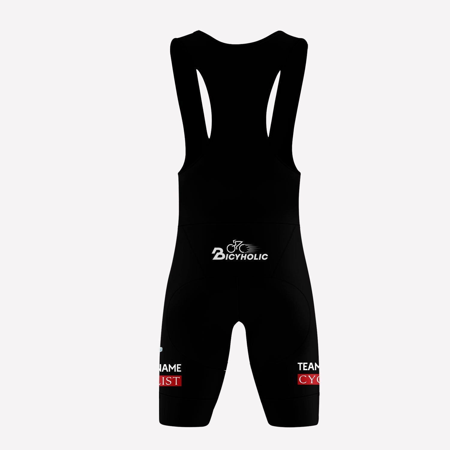 Men's Black Parody Racing Style Custom Cycling Bib