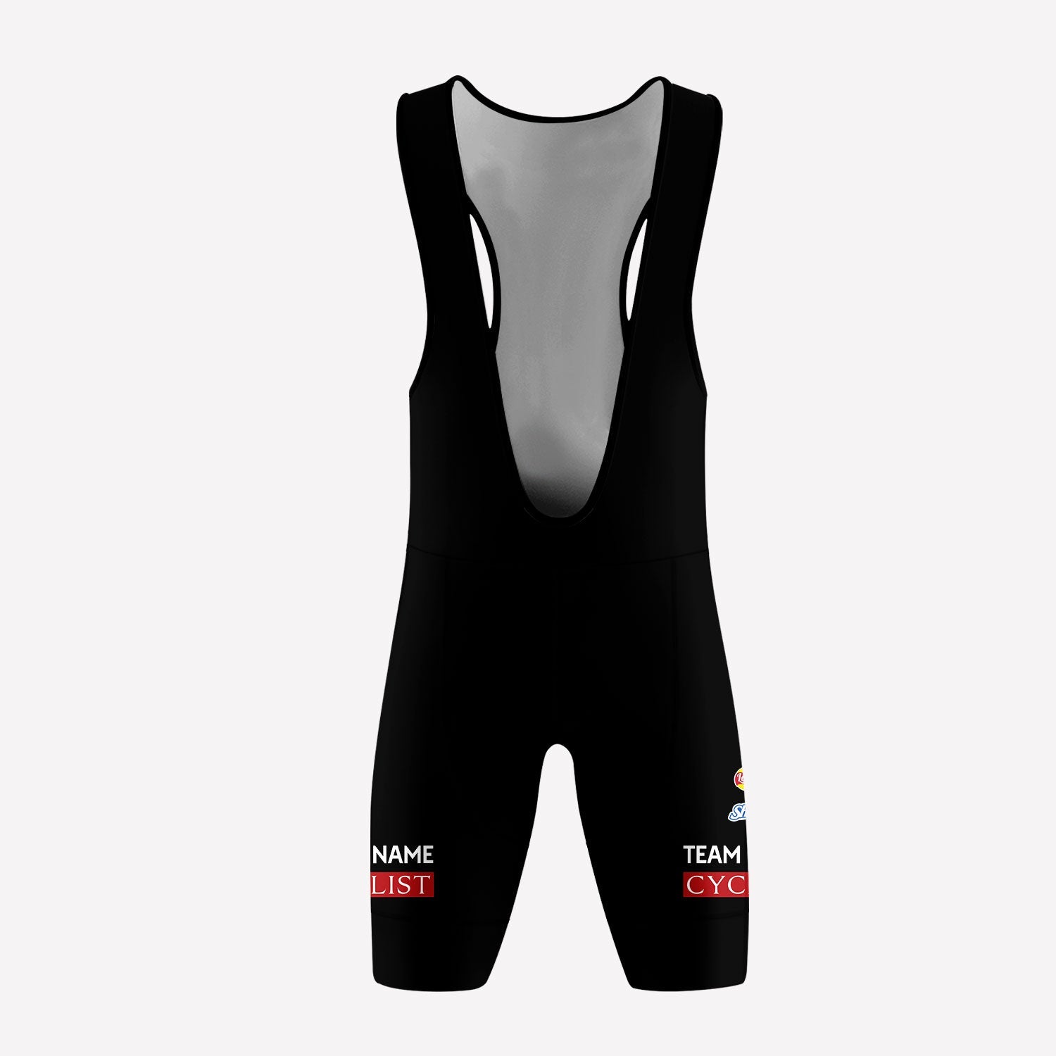 Men's Black Parody Racing Style Custom Cycling Bib