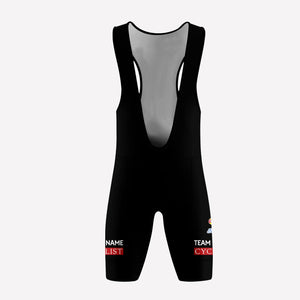 Men's Black Parody Racing Style Custom Cycling Bib