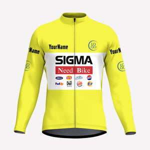 Men's Yellow Sigma Racing Style Custom Cycling Jersey