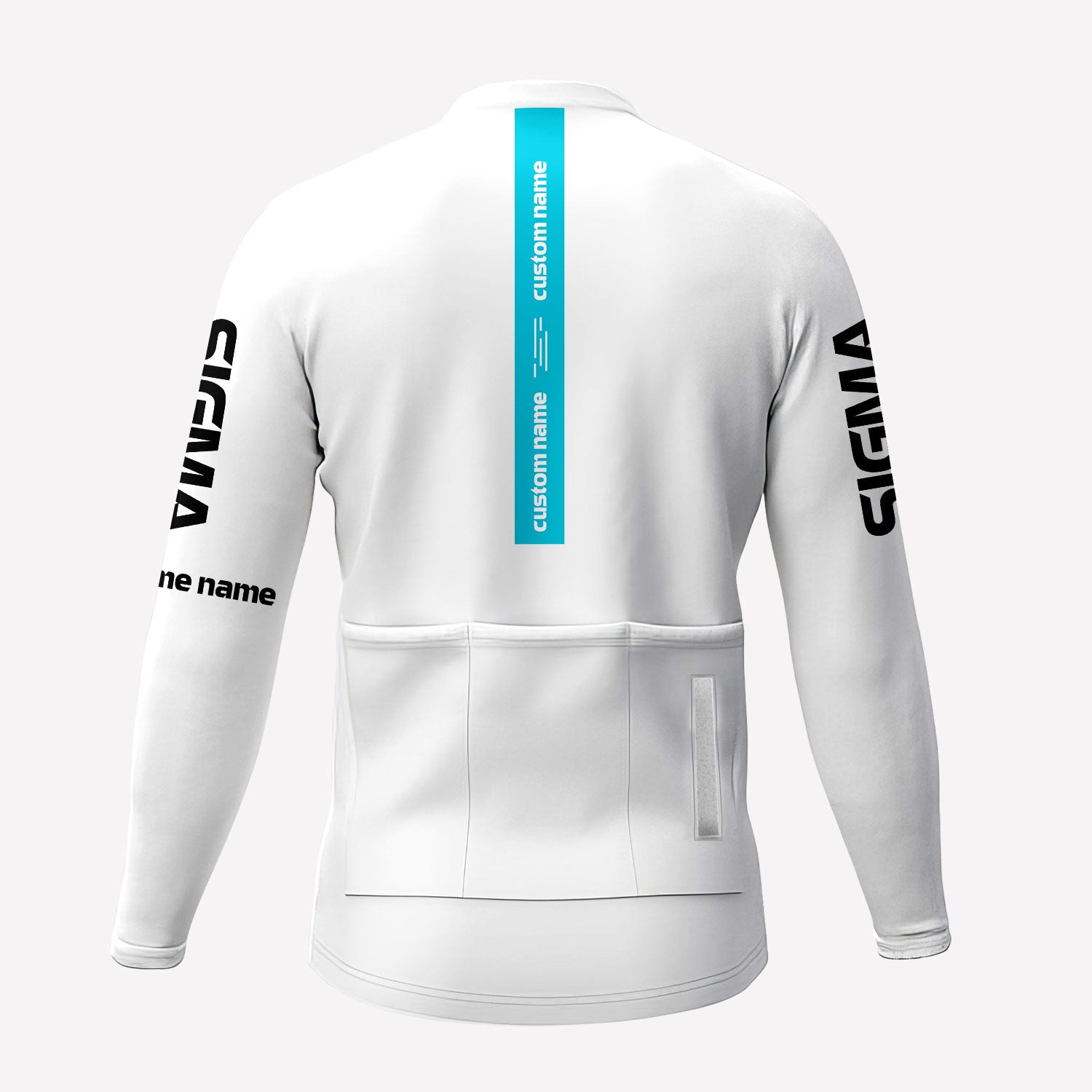 Men's White Sigma Racing Style Custom Cycling Jersey