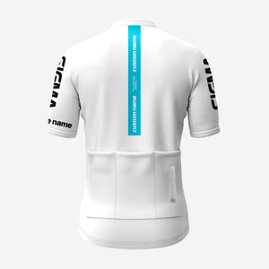 Men's White Sigma Racing Style Custom Cycling Jersey