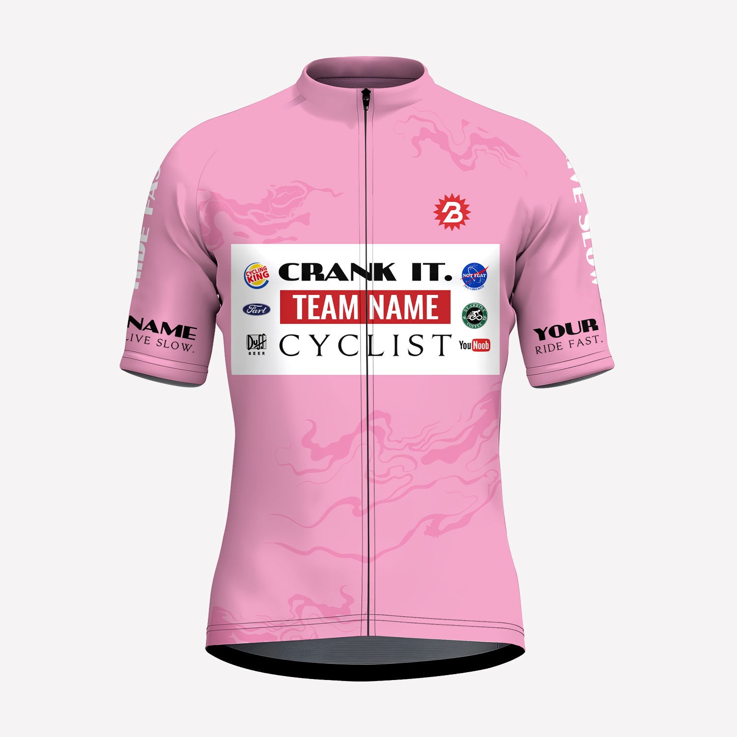 Men's Pink Race Custom Cycling Jersey