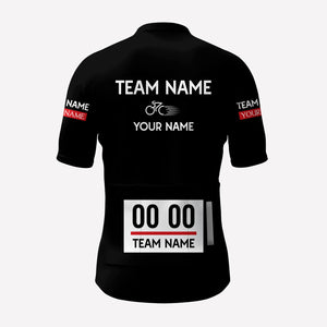 Men's Black Parody Racing Style Custom Cycling Jersey