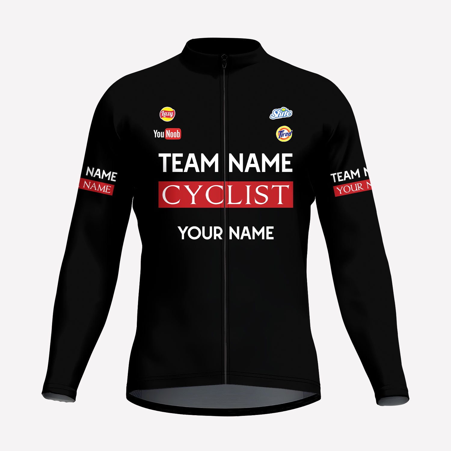 Men's Black Parody Racing Style Custom Cycling Jersey