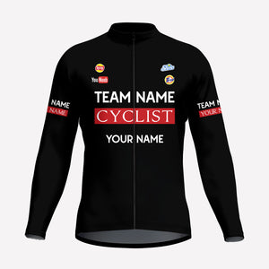 Men's Black Parody Racing Style Custom Cycling Jersey