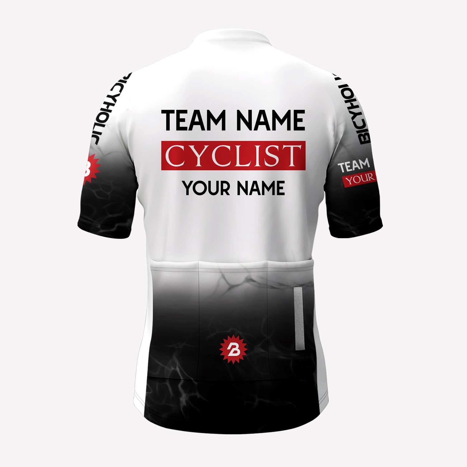 Men's Black & White Parody Racing Style Custom Cycling Jersey