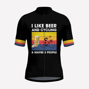Men's I Like Beer And Cycling & Maybe 3 People Cycling Jersey