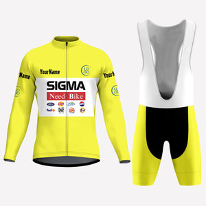 Men's Yellow Sigma Racing Style Custom Cycling Kit