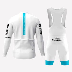 Men's White Sigma Racing Style Custom Cycling Kit
