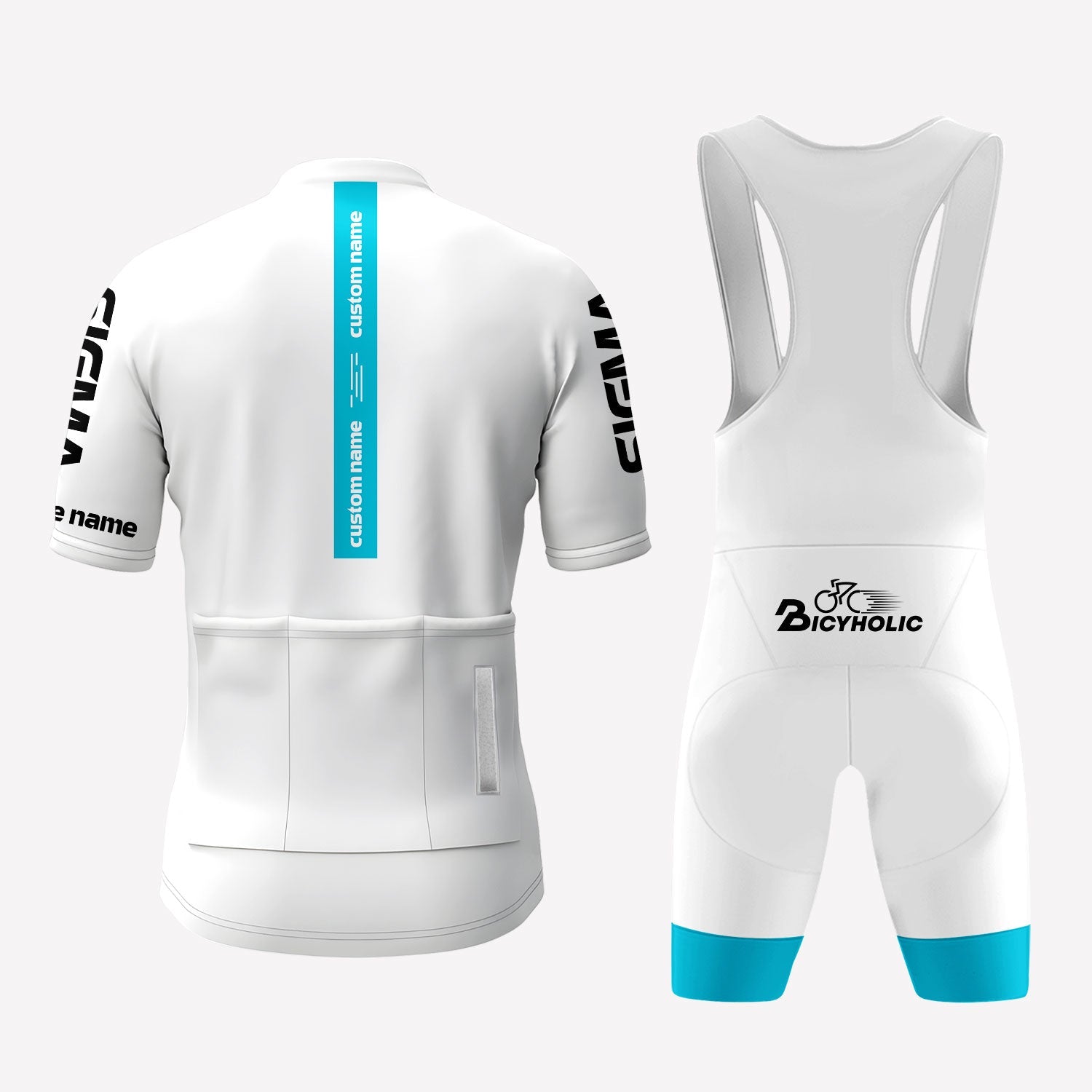 Men's White Sigma Racing Style Custom Cycling Kit