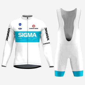 Men's White Sigma Racing Style Custom Cycling Kit