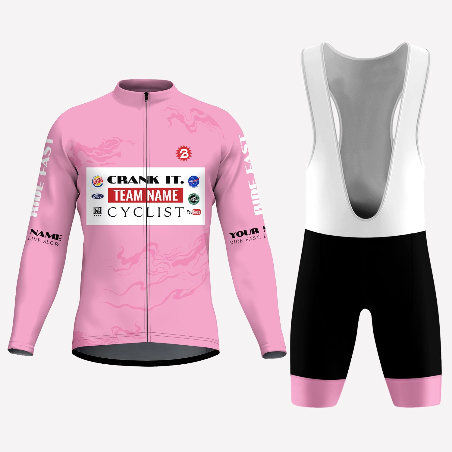 Men's Pink Race Custom Cycling Kit