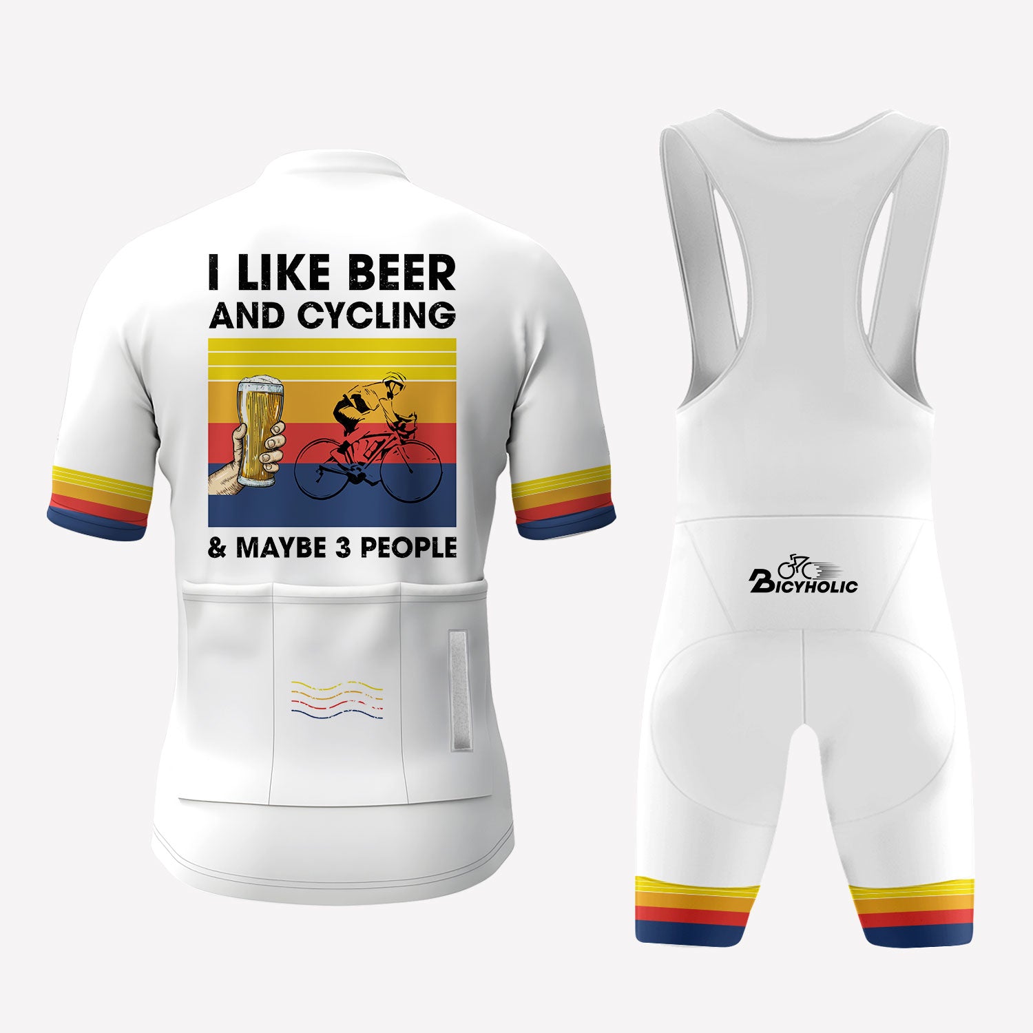 Men's I Like Beer And Cycling & Maybe 3 People Cycling Kit