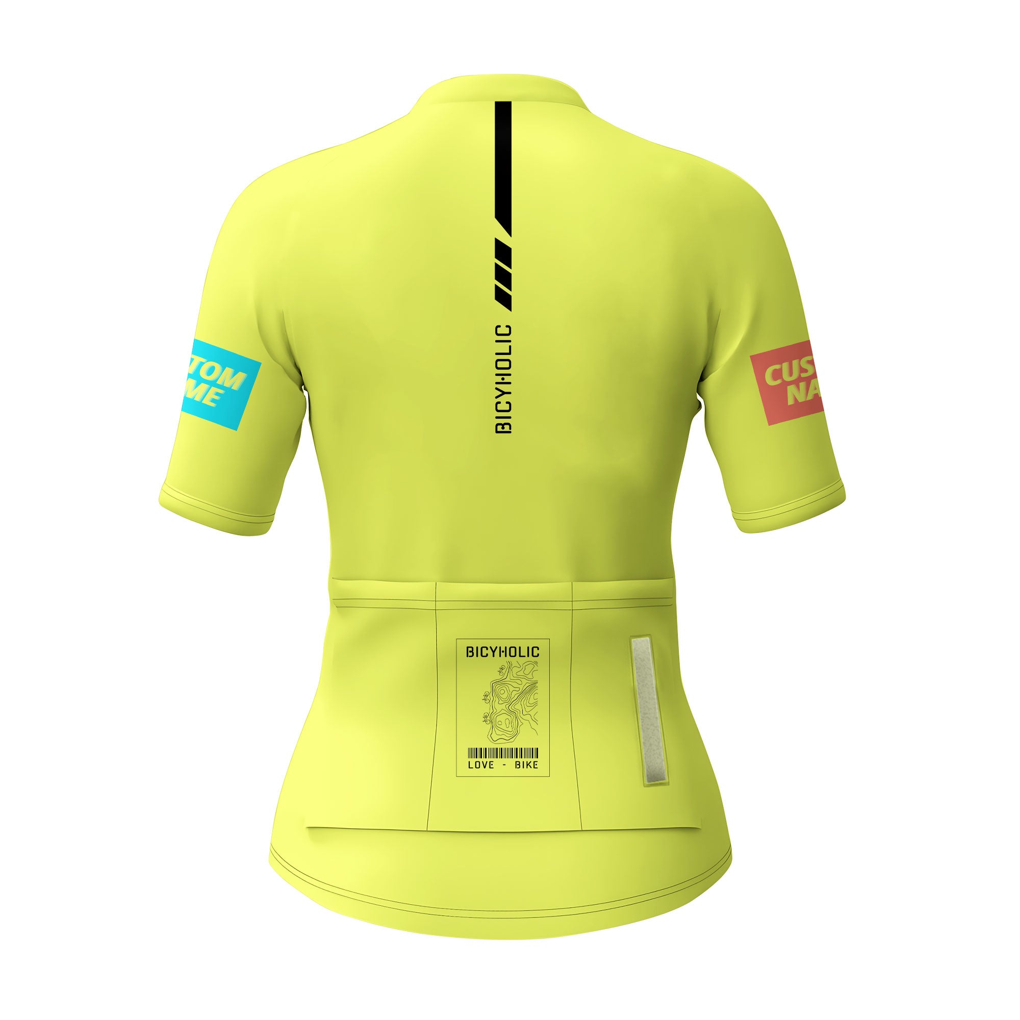 Women’s Neon Yellow Custom Cycling Jersey