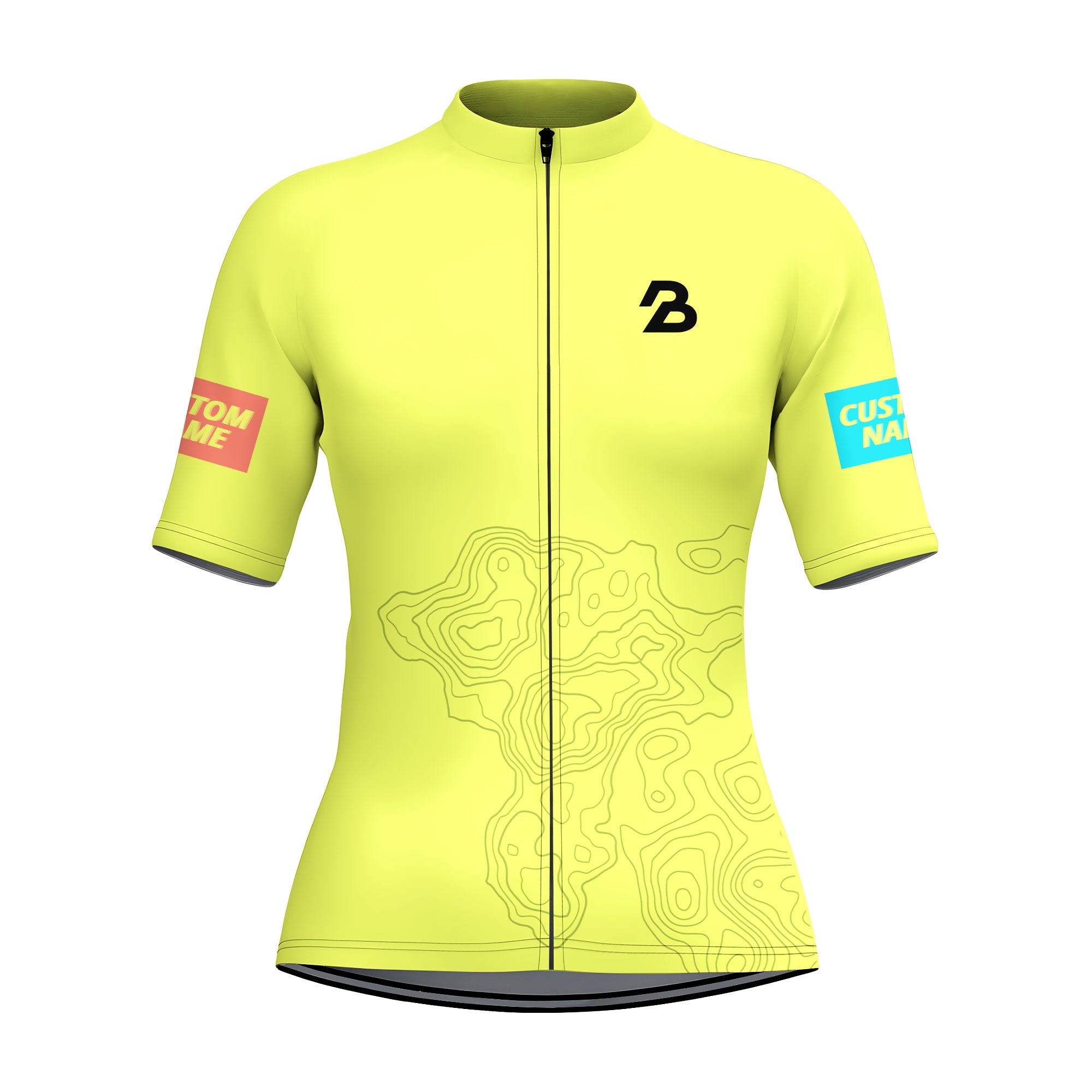 Women’s Neon Yellow Custom Cycling Jersey