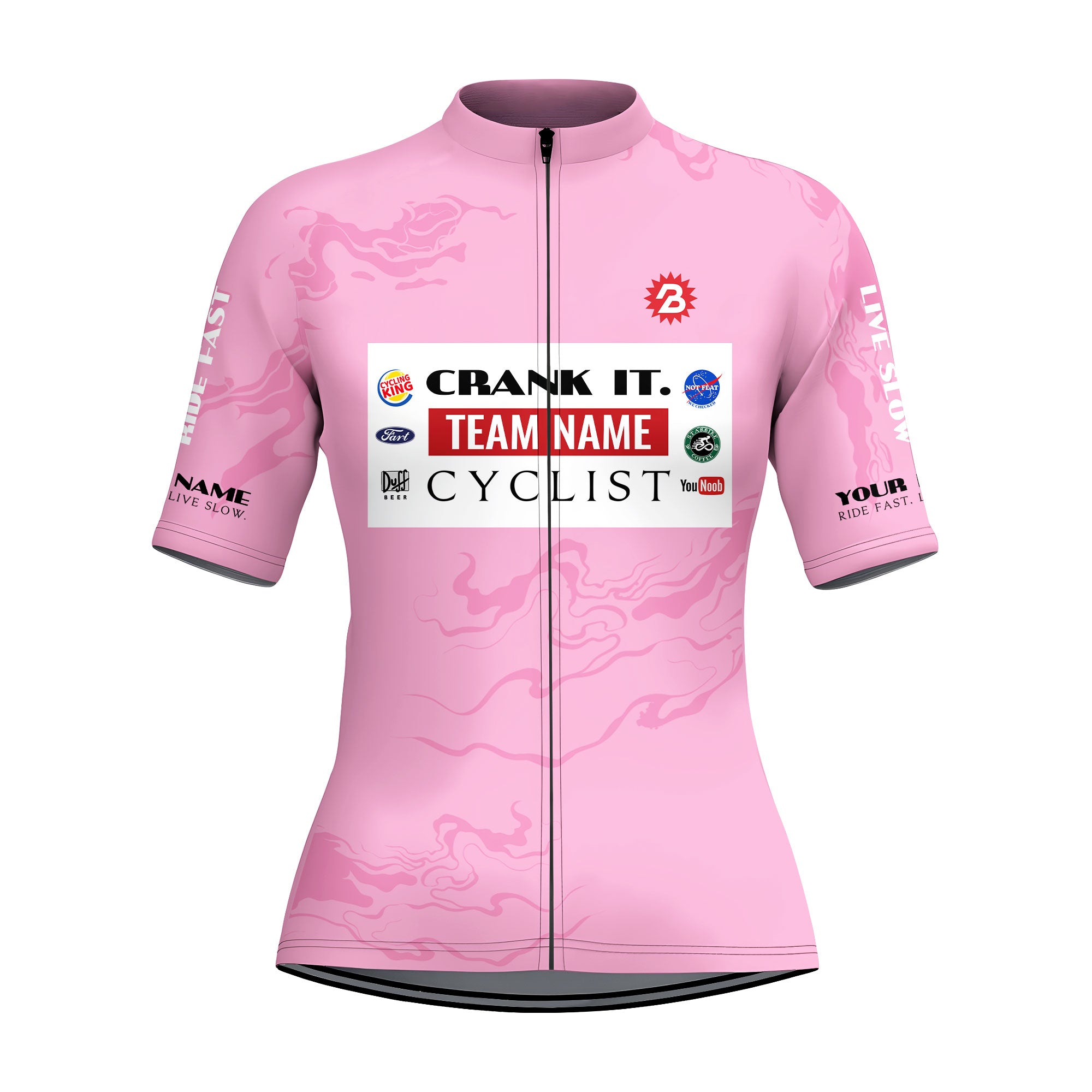 Women's Pink Race Custom Cycling Jersey