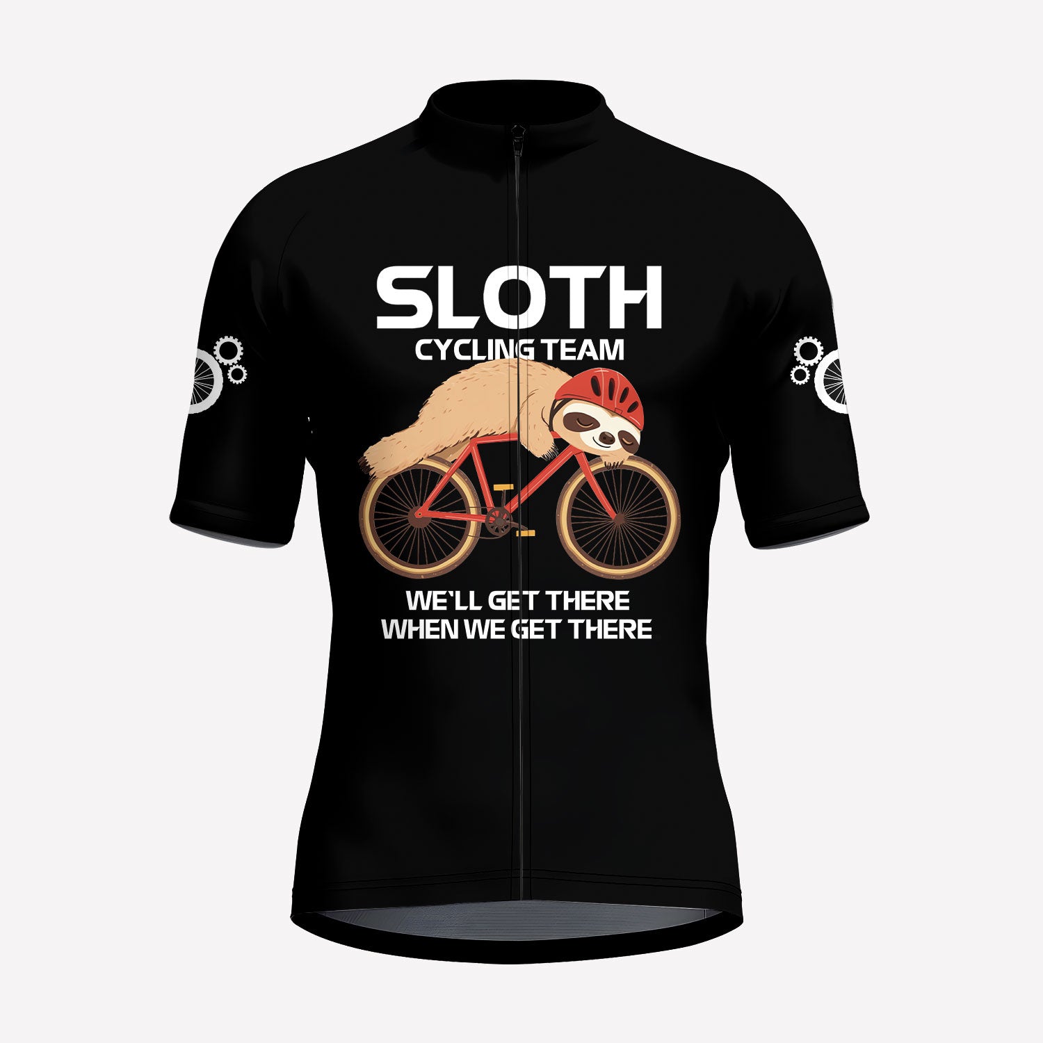 Men's Black Sloth Team Cycling Jersey