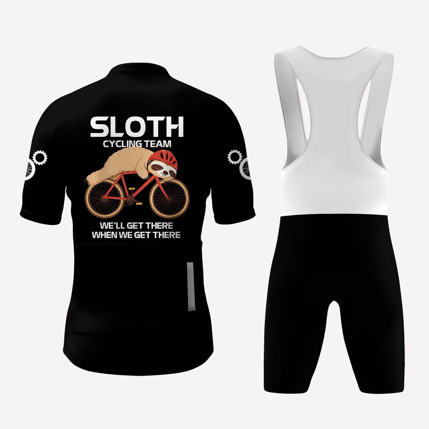 Men's Black Sloth Team Cycling Kit