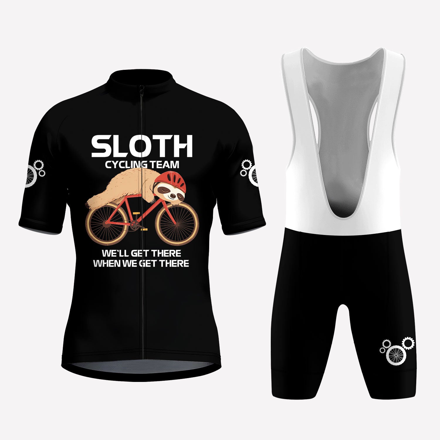Men's Black Sloth Team Cycling Kit