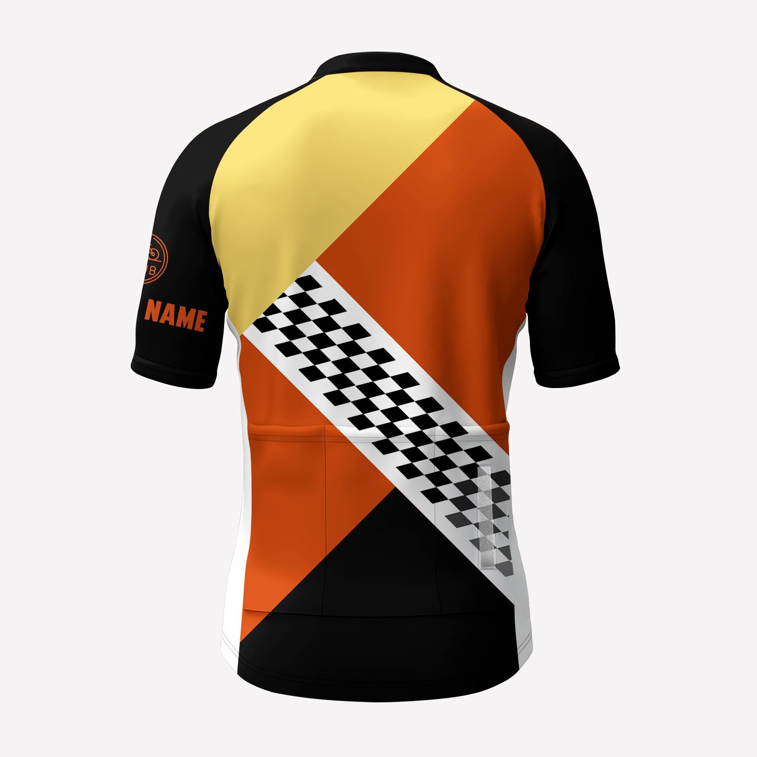 Men's Orange Retro Custom Cycling Jersey