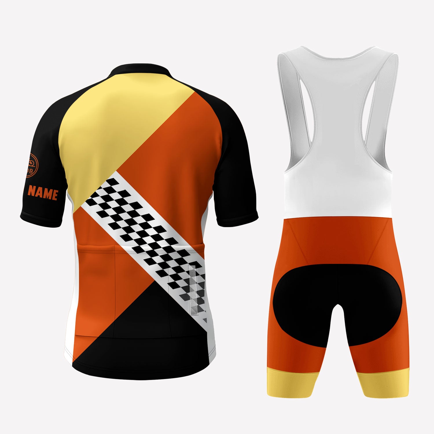 Men's Orange Retro Custom Cycling Kit