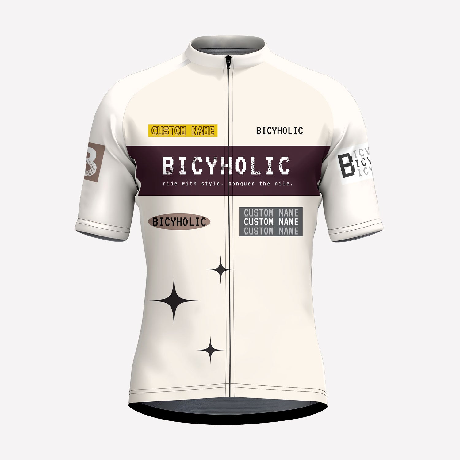 Men's Retro Minimalist Bicyholic Style Custom Cycling Jersey