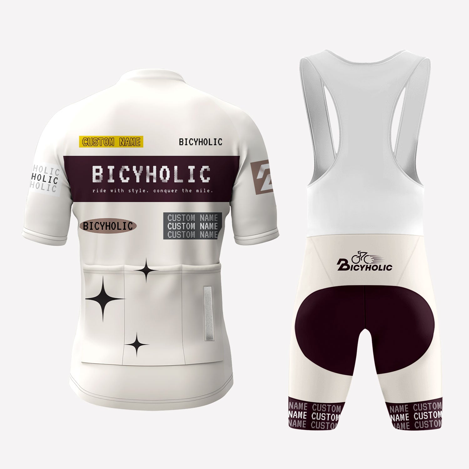 Men's Retro Minimalist Bicyholic Style Custom Cycling Kit