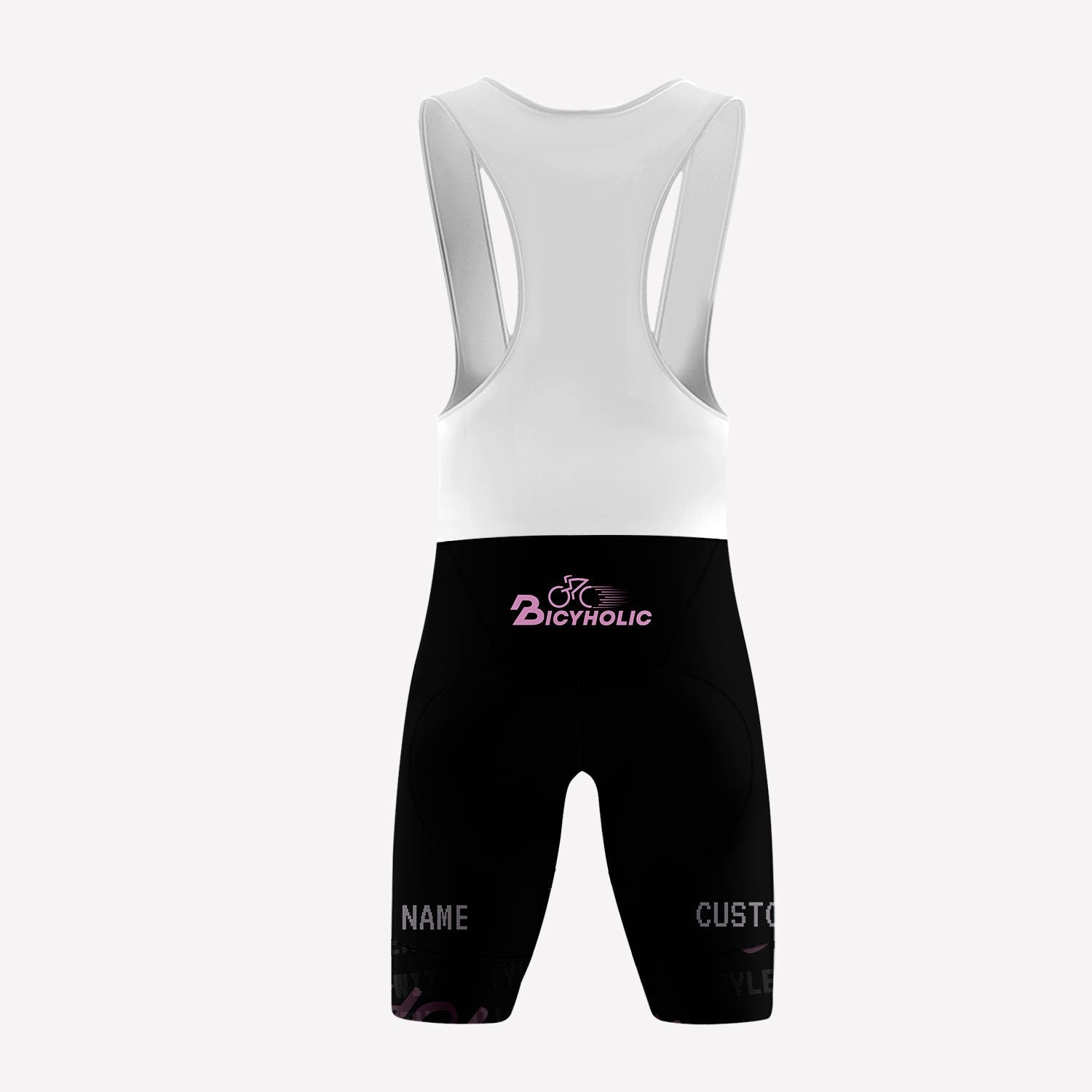 Men's Black Minimalist Bicyholic Custom Cycling Bib
