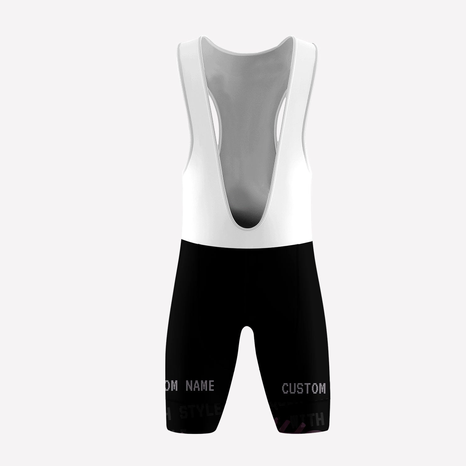 Men's Black Minimalist Bicyholic Custom Cycling Bib