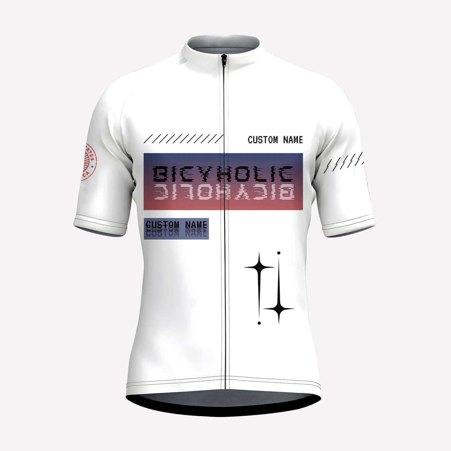 Men's Futuristic Bicyholic Style Custom Cycling Jersey V3