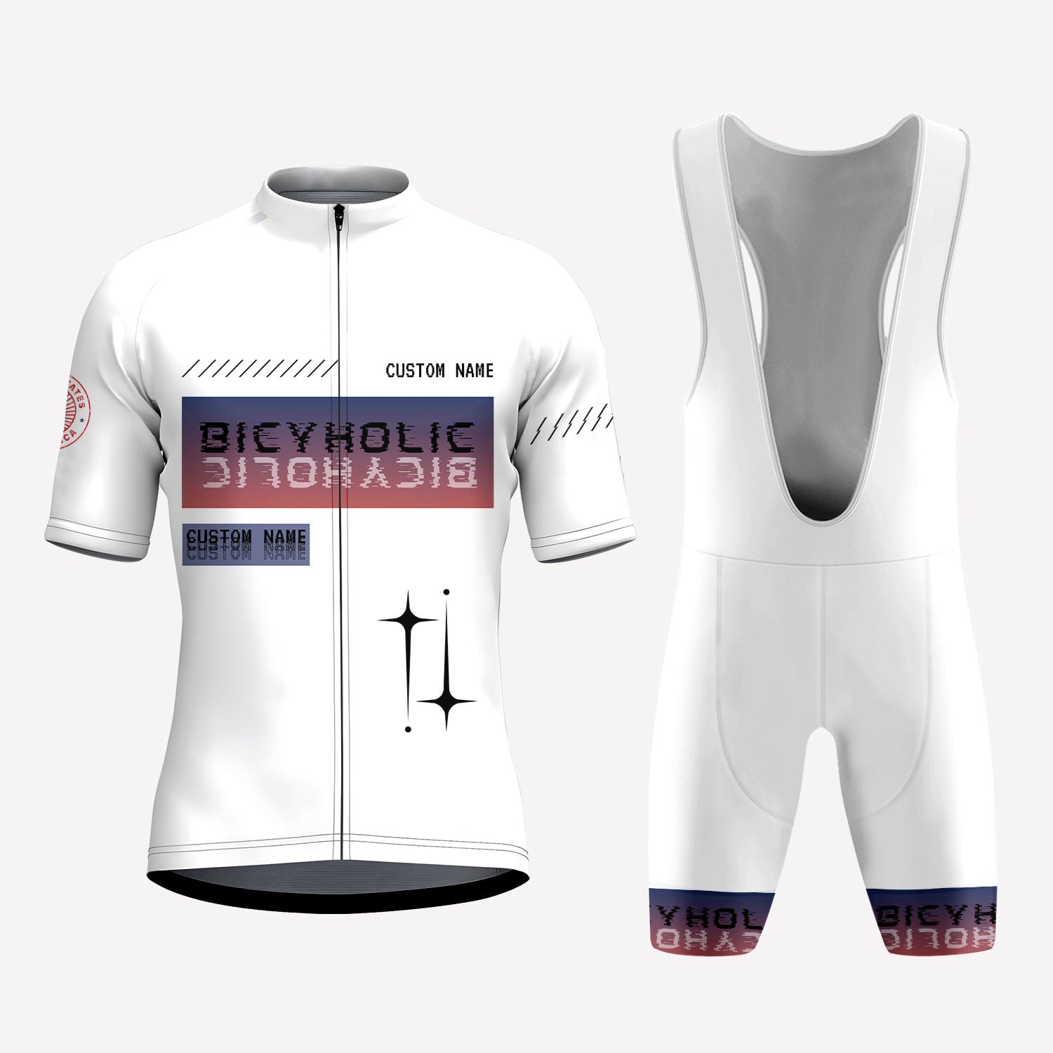 Men's Futuristic Bicyholic Style Custom Cycling Kit V3