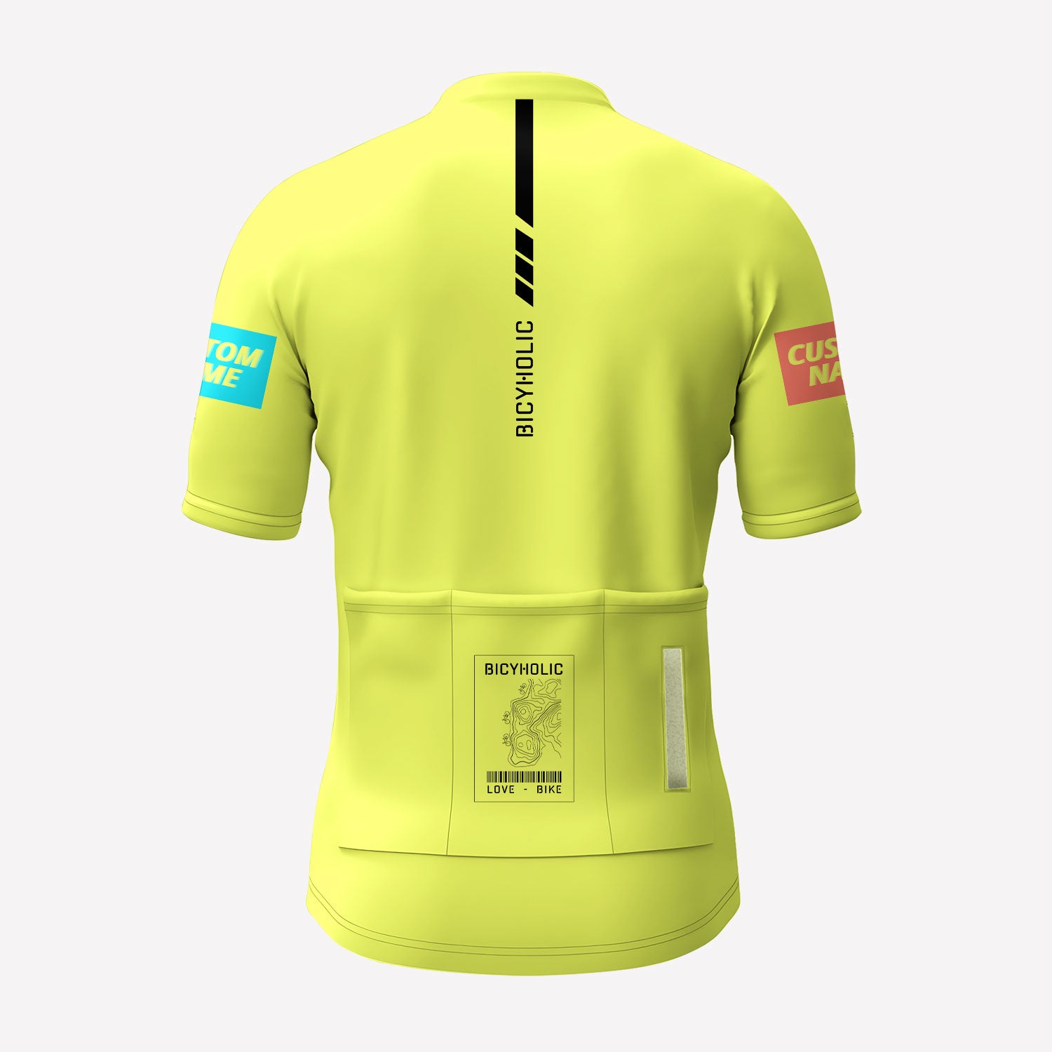 Men’s Neon Yellow Custom Cycling Jersey