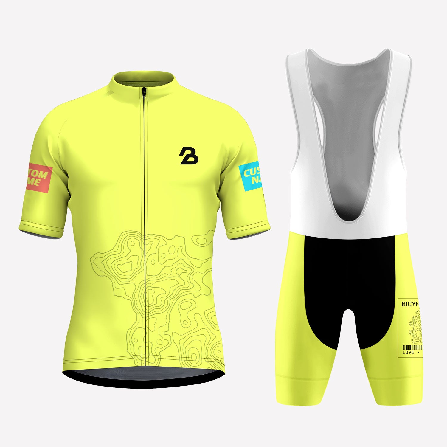 Men’s Neon Yellow Custom Cycling Kit