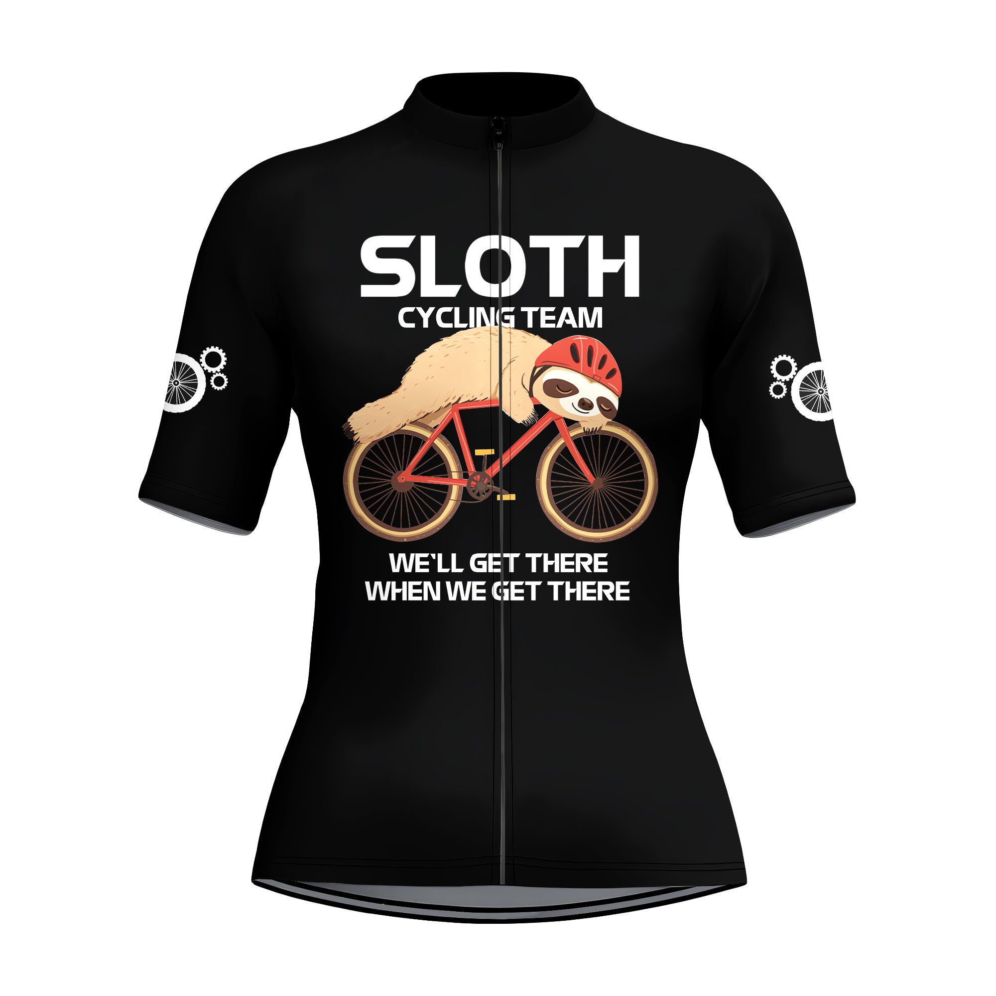 Women's Black Sloth Team Cycling Jersey