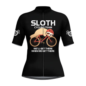 Women's Black Sloth Team Cycling Jersey